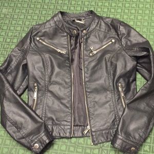 Joujou pleather jacket girls size large 14/16
